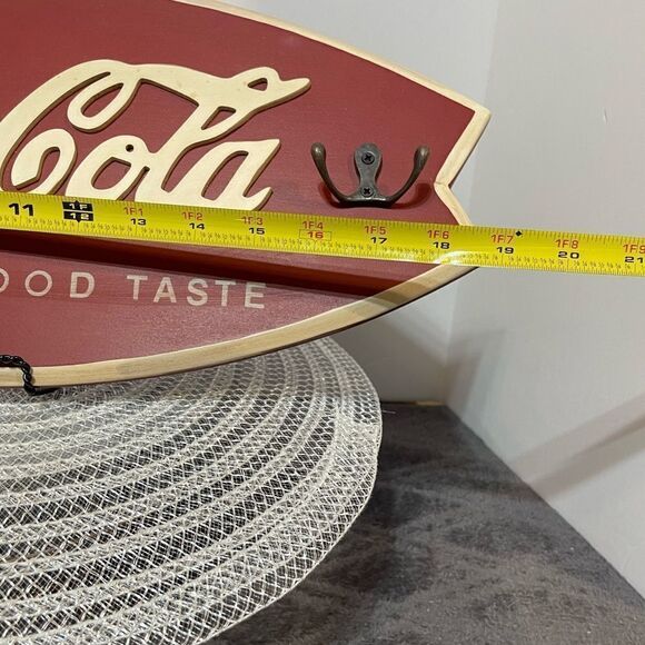 Coca Cola Wooden Sign with Hooks - Picture 6 of 7